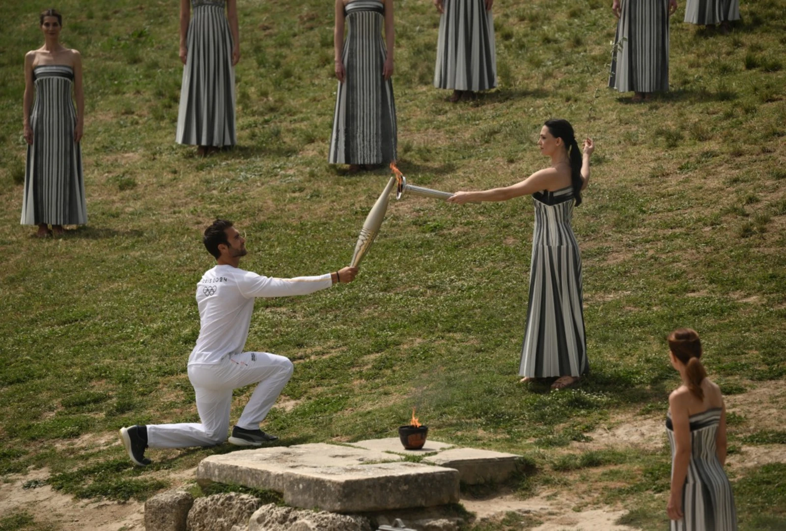 Paris Olympics Torch Lit In Ancient Olympia FMT