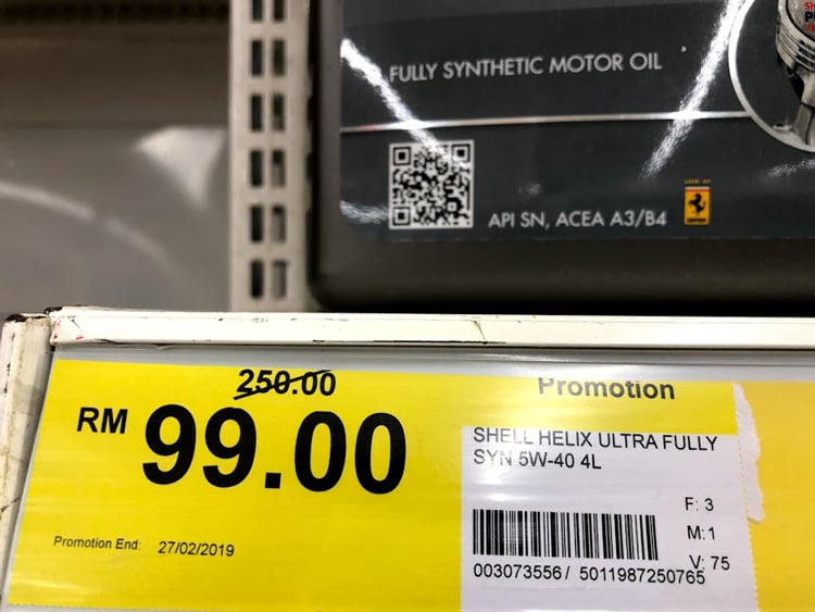Why is the Shell Lubricant in Tesco so much cheaper? Free Malaysia