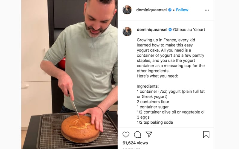 Dominique Ansel shares classic French yogurt cake recipe FMT