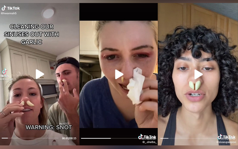 New TikTok trend sticking garlic up your nose FMT