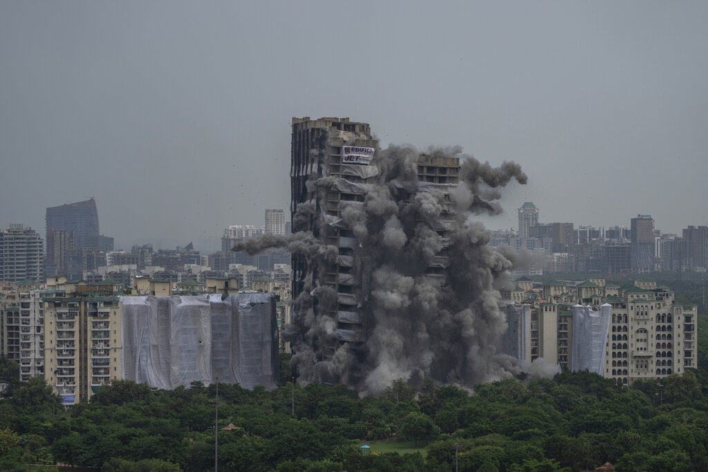 Dust Plumes Rise As India Demolishes Illegal Skyscrapers | FMT