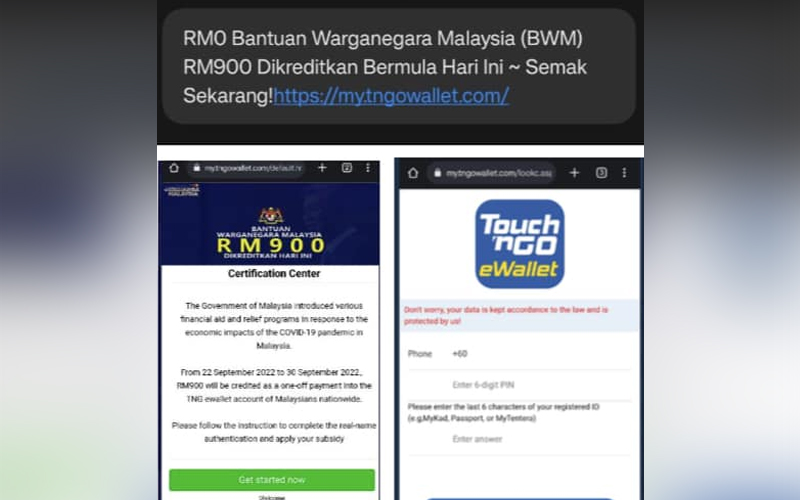 Mesej tular Bantuan Warganegara Malaysia RM900 palsu  Free Malaysia