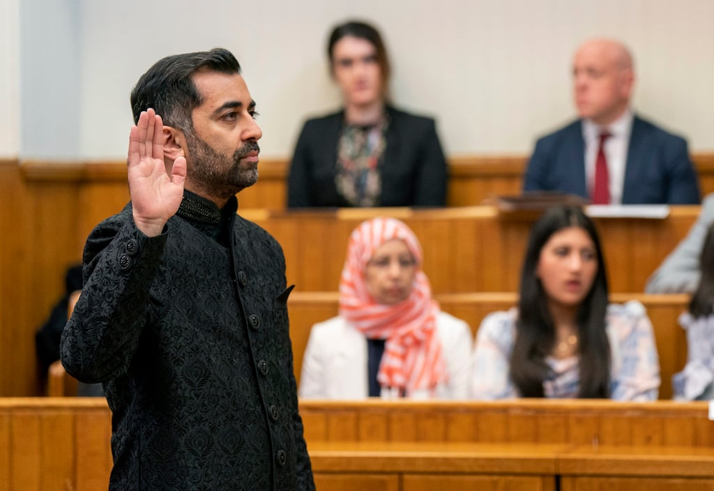 Yousaf sworn in as Scotland’s new leader amid party row