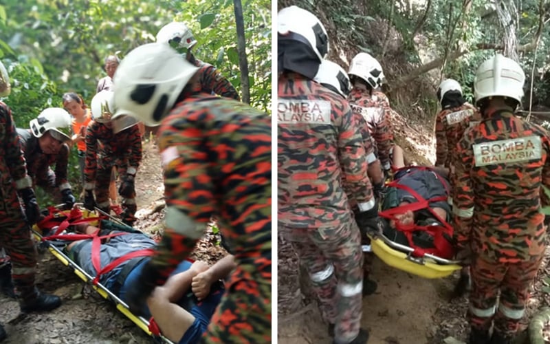 4 hours to rescue 140kg hiker stranded on hill