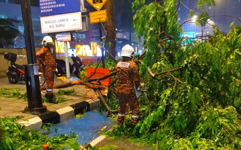 18 kenderaan dihempap pokok akibat ribut