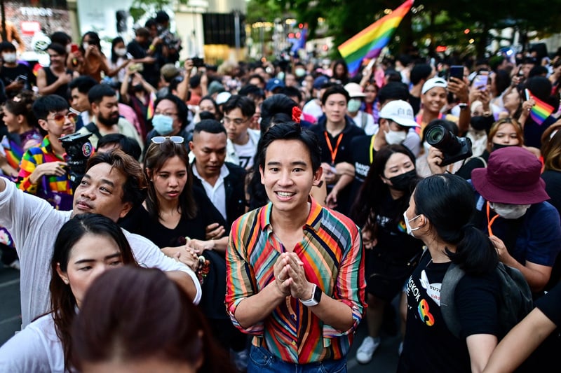 Thai PM frontrunner attends Pride parade in Bangkok