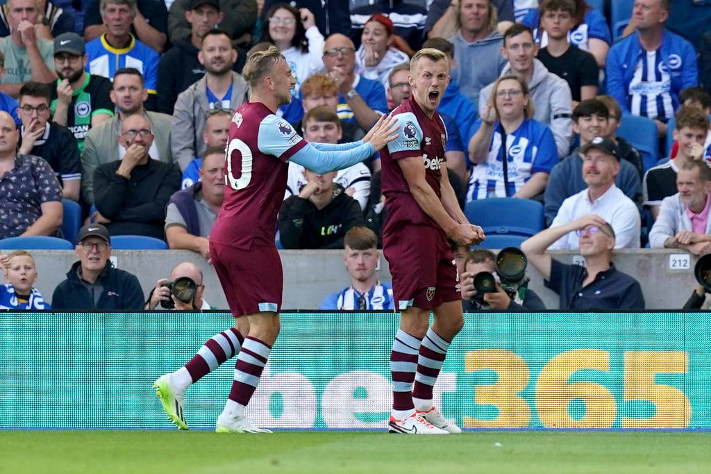 Brighton 1-3 West Ham: James Ward-Prowse nets first West Ham goal as  Hammers blitz Seagulls - TNT Sports