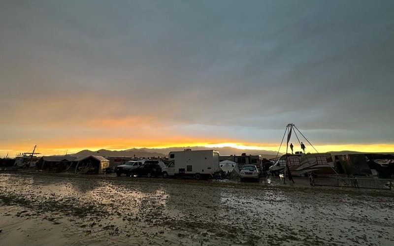 Burning Man revellers stranded in Nevada desert by rain and mud | Free ...