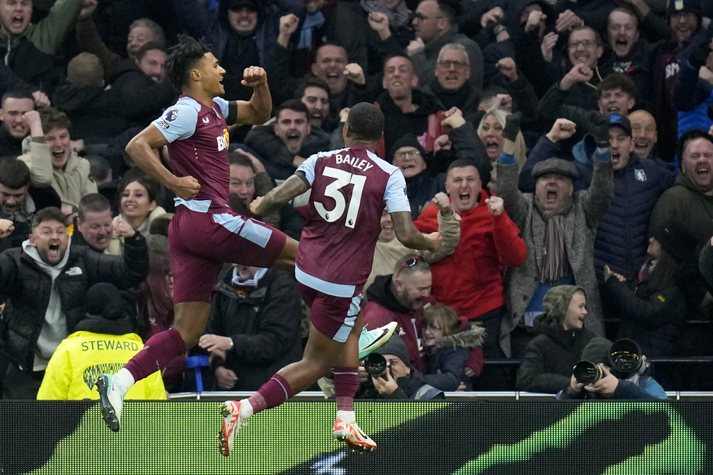 Watkins fires Villa into 4th as Spurs pay tribute to Venables