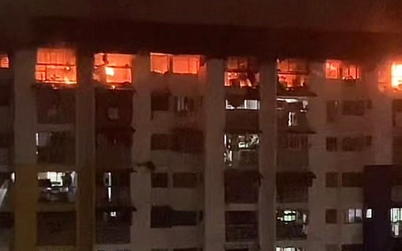 5 unit Flat Sri Sabah musnah terbakar