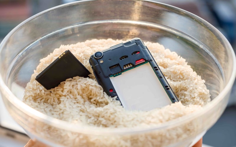 Don’t place your phone in rice after dropping it in water