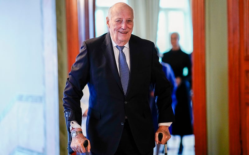 Norway’s King Harald on way home from Malaysia