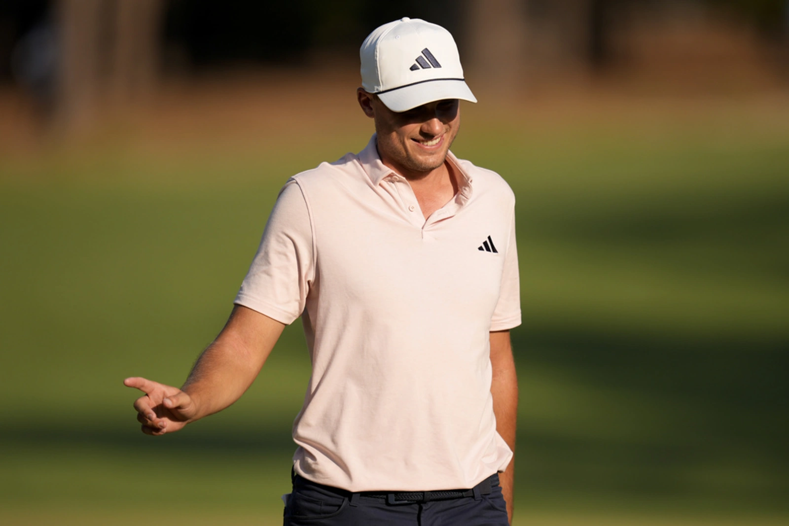 Ludvig Aberg waves after making a putt on the 16th hole during the second round of the US Open. (AP pic)