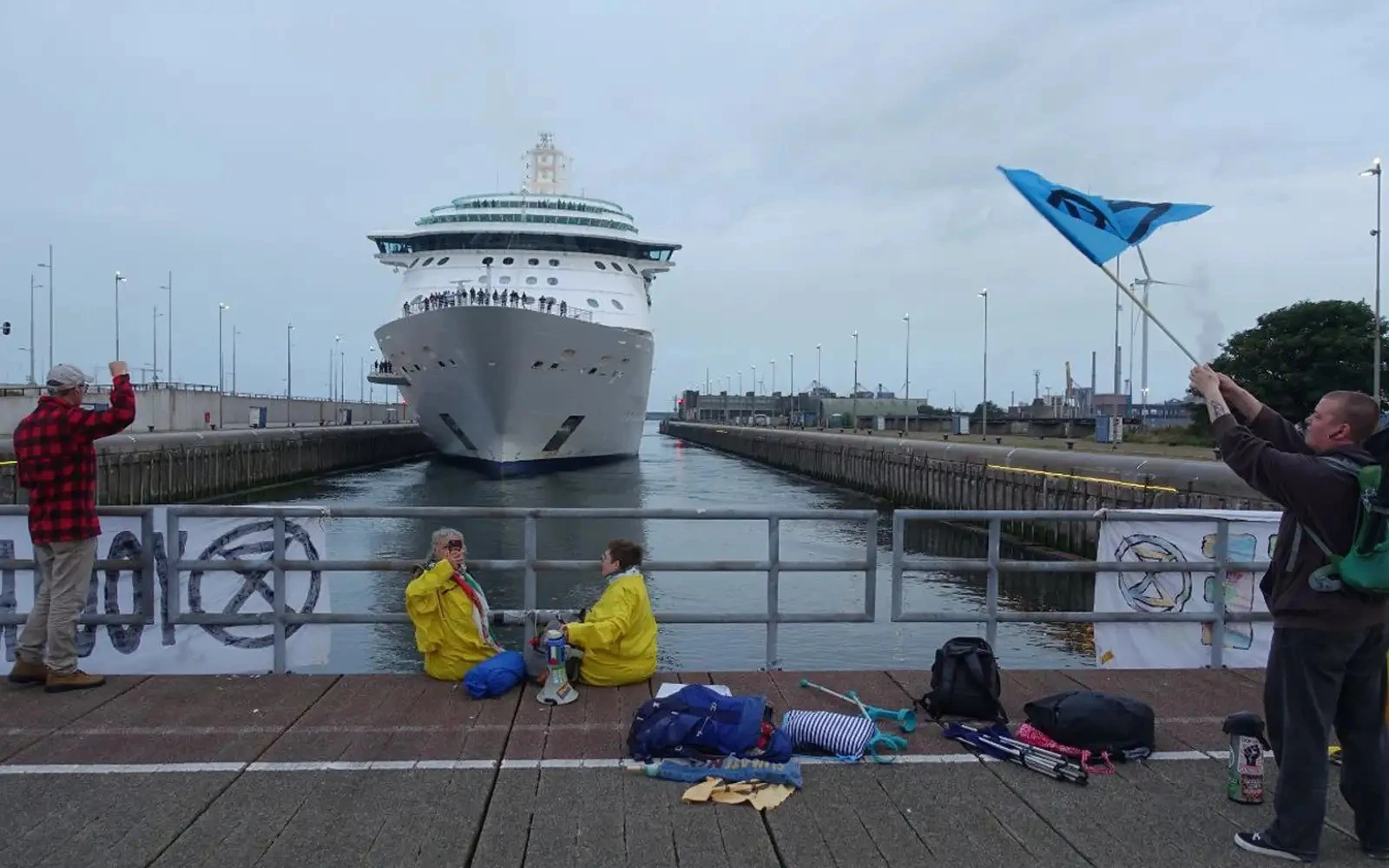 Climate activists block cruise ship’s arrival in Amsterdam