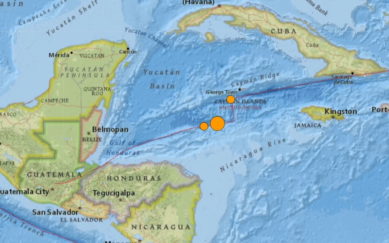 Where was the earthquake today in the caribbean