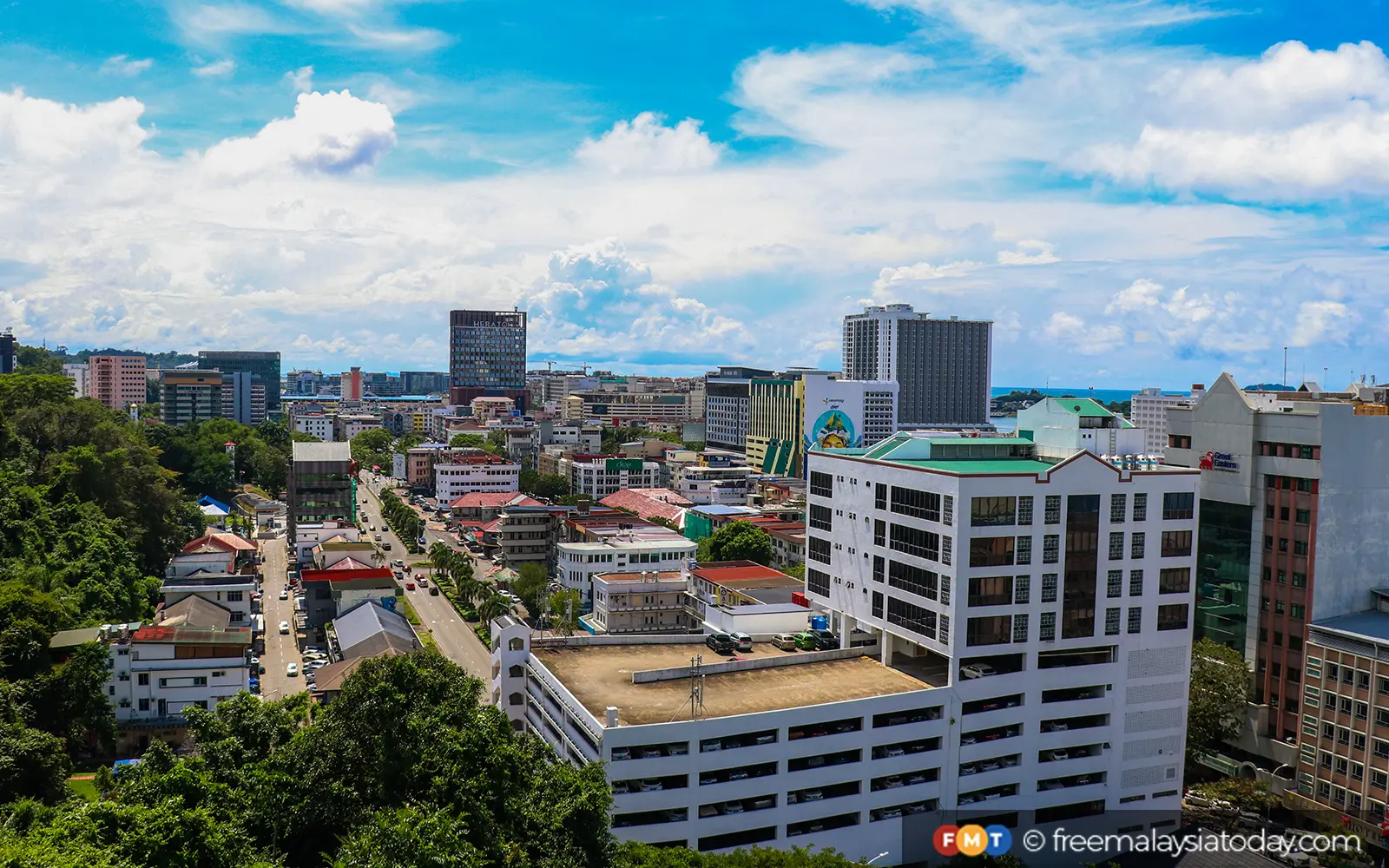 Arial view of city - Kota Kinabalu, Sabah