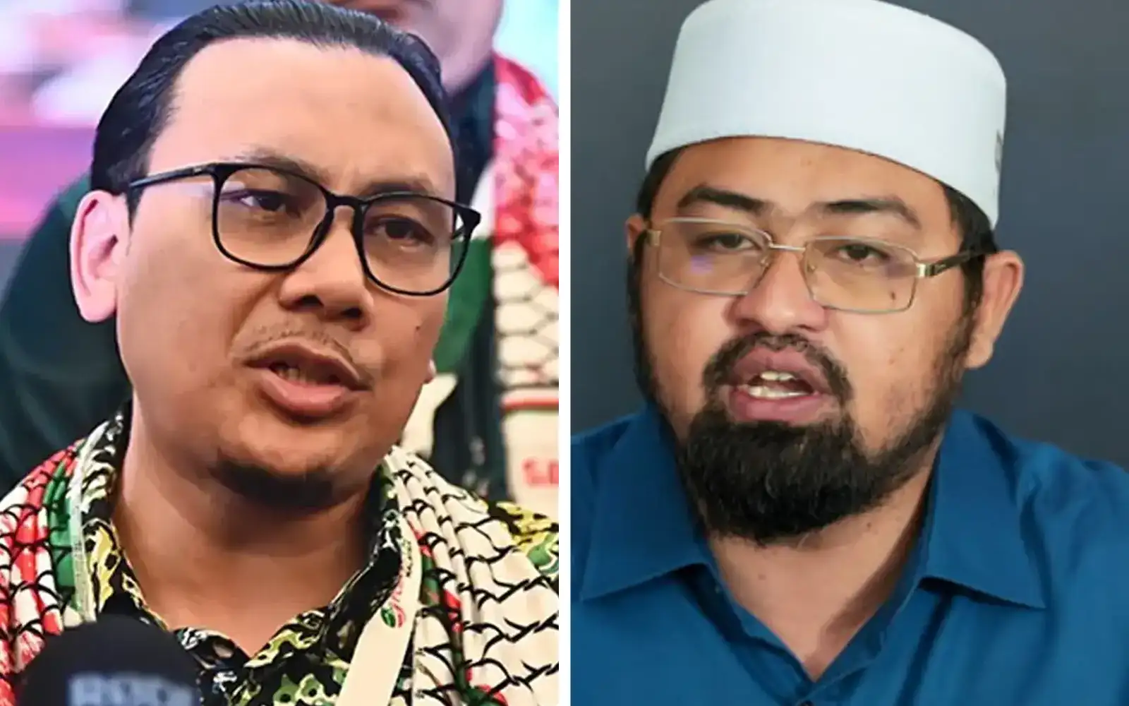 PAS Youth chief Afnan Hamimi Taib Azamudden (left) and Selangor PAS Youth chief Sukri Omar 28126