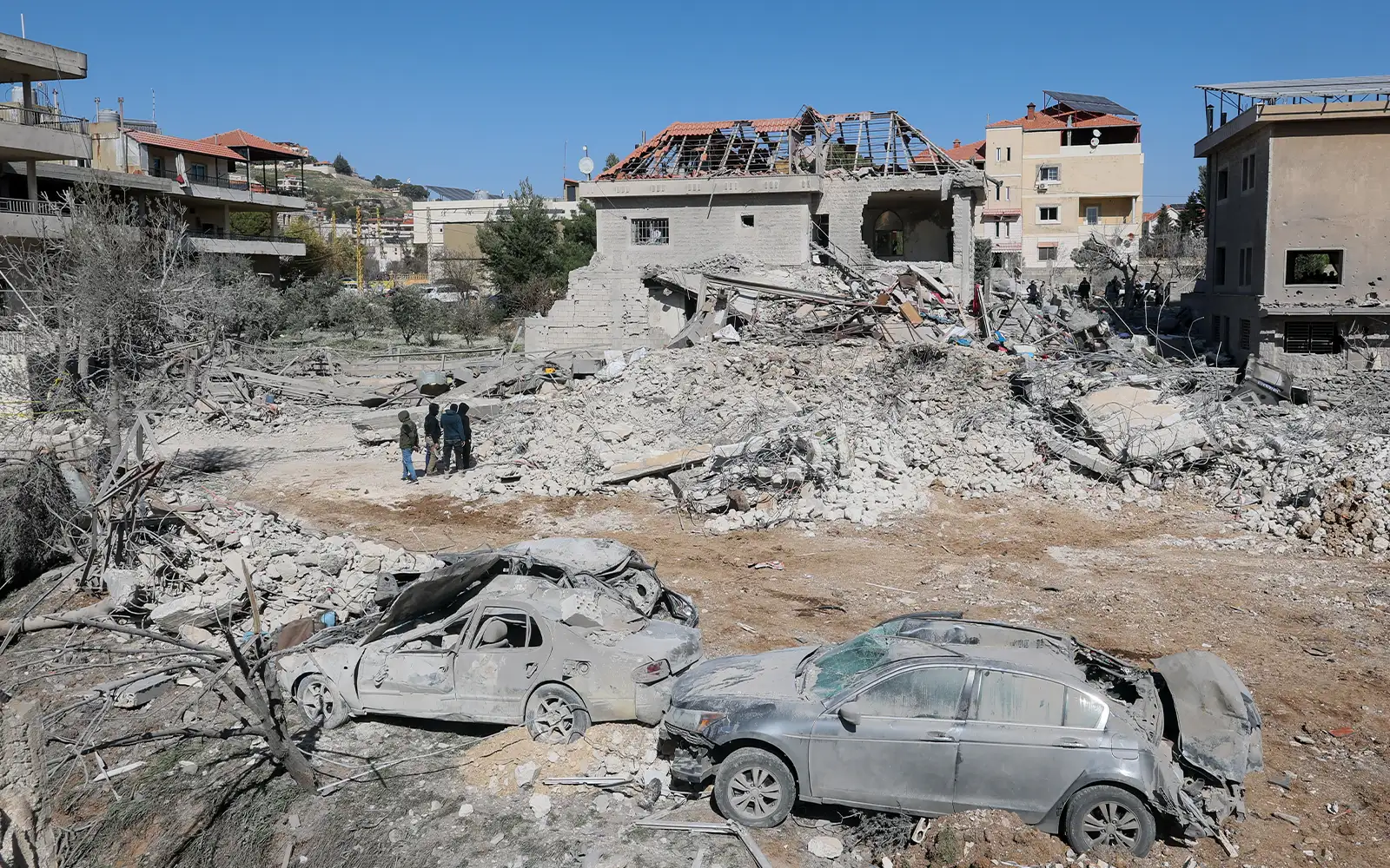 Bednayel, timur Lubnan selepas serangan udara Israel pada Jumaat. (Gambar EPA Images) 21226