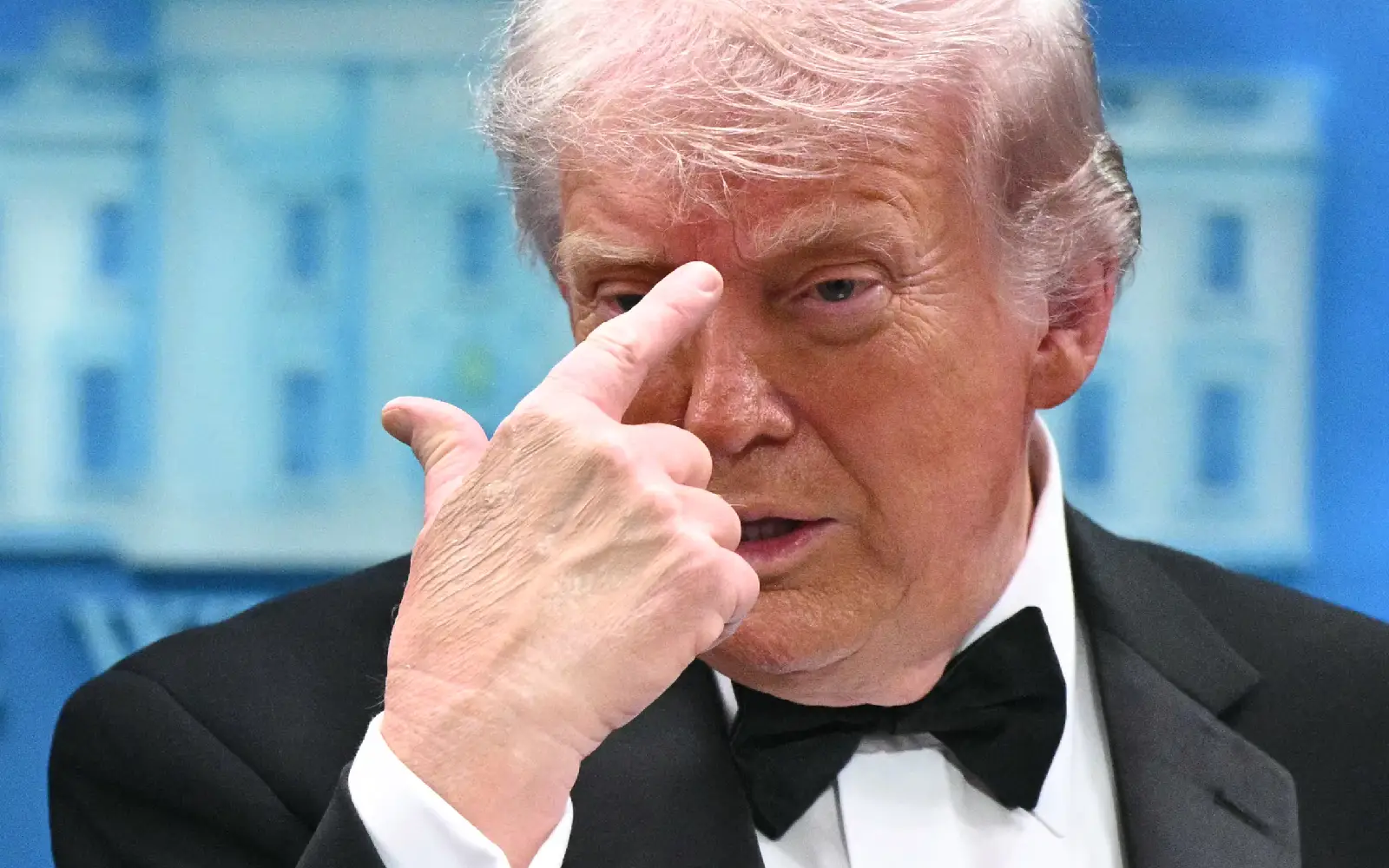 US President Donald Trump gestures as he speaks during a press briefing in the Brady Briefing Room at the White House in Washington, DC, shortly after a shooting incident at the White House Correspondents’ Dinner on April 25, 2026. US President Donald Trump said April 25 he would give a press conference from the White House press briefing room, shortly after a shooting incident at a gala dinner in Washington. The press conference is set to take place shortly after 10 p.m. (0200 GMT), Trump wrote on his Truth Social platform, adding: "The First Lady, plus the Vice President, and all Cabinet members, are in perfect condition."